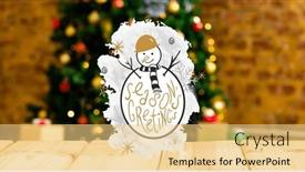  Presentation with snowman - Slides consisting of digital-composite-of-snowman background and a yellow colored foreground