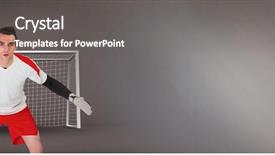  Presentation with saving - Beautiful presentation theme featuring digital composite of soccer goalkeeper backdrop and a  colored foreground