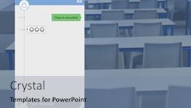  Presentation with social media - PPT layouts enhanced with digital composite of social media messenger app interface in class background and a seafoam green colored foreground