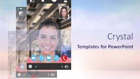  Presentation with chat - Audience pleasing slide deck consisting of digital composite of social video chat app interface backdrop and a sky blue colored foreground