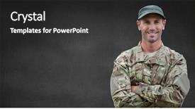  Presentation with digital detoxification - Amazing slide deck having digital composite of soldier arms backdrop and a dark gray colored foreground
