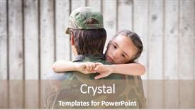  Presentation with composite - Slide deck enhanced with digital composite of soldier holding background and a coral colored foreground