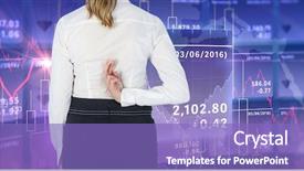  Presentation with stock market abstract business concept - PPT layouts consisting of digital composite of stock market background and a violet colored foreground