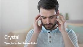  Presentation with stress - PPT layouts featuring digital composite of stressed man background and a gray colored foreground