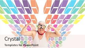  Presentation with colorful geometric pixel - Colorful slide deck enhanced with digital composite of strong eccentric backdrop and a lemonade colored foreground