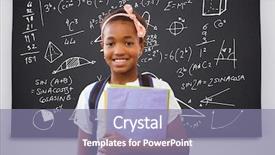  Presentation with education graphics - Presentation theme having digital composite of students background and a  colored foreground