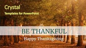  Presentation with composite - Audience pleasing PPT theme consisting of digital composite of thanksgiving message backdrop and a tawny brown colored foreground