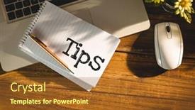  Presentation with page - PPT theme having digital-composite-of-tips-text background and a tawny brown colored foreground
