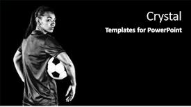  Presentation with female soccer - Amazing presentation theme having digital composite of tough female soccer player backdrop and a black colored foreground