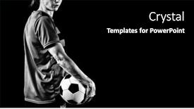  Presentation with female soccer - Audience pleasing PPT layouts consisting of digital composite of tough female soccer player backdrop and a black colored foreground
