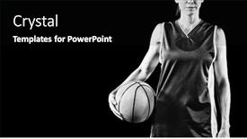  Presentation with basketball female - Slide set consisting of digital-composite-of-tough-female background and a black colored foreground