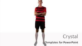  Presentation with female soccer - PPT theme with digital composite of tough female soccer player background and a white colored foreground