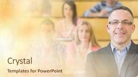  Presentation with digital university - Amazing presentation design having digital composite of university teacher backdrop and a lemonade colored foreground