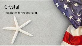  Presentation with usa flag - Presentation having digital composite of usa flag background and a light gray colored foreground