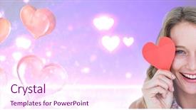  Presentation with valentines - Slide deck featuring digital composite of valentines woman background and a pink colored foreground
