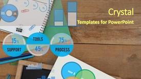  Presentation with digital statistics - Slide set featuring digital composite of various charts background and a tawny brown colored foreground