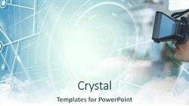  Presentation with composite - Presentation theme enhanced with digital composite of wearing vr background and a sky blue colored foreground