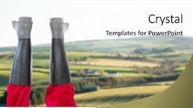  Presentation with digital farm - Colorful presentation theme enhanced with digital composite of wellington boots backdrop and a white colored foreground