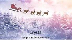  Presentation with santa sleigh - Presentation with digital composite of winter landscape background and a light blue colored foreground