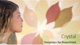  Presentation with reflecting - Beautiful presentation theme featuring digital composite of woman thinking and reflecting with autumn leaves backdrop and a lemonade colored foreground