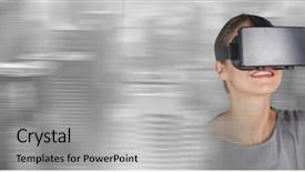  Presentation with composite material glass fiber - PPT layouts consisting of digital composite of woman wearing background and a light gray colored foreground