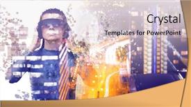  Presentation with animation - Beautiful PPT theme featuring digital composite of woman backdrop and a lemonade colored foreground