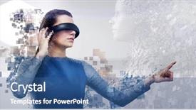  Presentation with animation - PPT layouts having digital composite of woman background and a  colored foreground