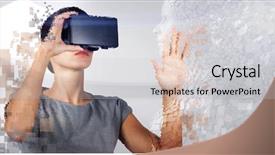  Presentation with animation - Amazing PPT theme having digital composite of woman backdrop and a  colored foreground