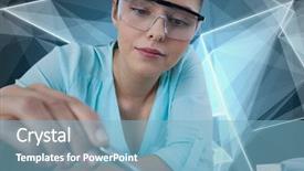  Presentation with digital electronics - Audience pleasing PPT layouts consisting of electronics against blue geometric background backdrop and a light blue colored foreground