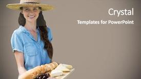  Presentation with food preservation - Cool new PPT theme with digital composite of woman backdrop and a  colored foreground