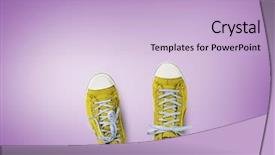  Presentation with purple teal yellow pink and orange - Presentation theme with digital composite of yellow shoes background and a  colored foreground
