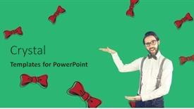  Presentation with green fashion - Presentation design enhanced with digital-composite-portrait-of-caucasian background and a ocean colored foreground