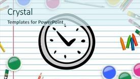  Presentation with color pencils - Presentation design having digital composition of drawn clock background and a  colored foreground