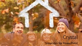  Presentation with overlaid - Cool new theme with digital composition of happy family backdrop and a red colored foreground