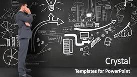  Presentation with digital - Cool new presentation design with digital composition of thoughtful businessman backdrop and a  colored foreground