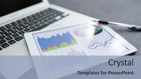  Presentation with financial - Cool new PPT theme with digital computer with financial graph backdrop and a light blue colored foreground