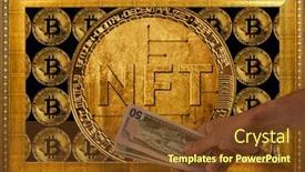  Presentation with digital art - Beautiful PPT layouts featuring digital-currency-concept-of-nft backdrop and a tawny brown colored foreground