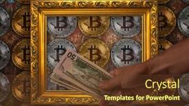  Presentation with crypto - Audience pleasing PPT theme consisting of digital-currency-concept-of-nft backdrop and a tawny brown colored foreground