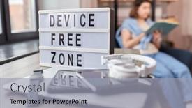  Presentation with digital book - Presentation theme enhanced with digital-detox-and-leisure-concept background and a light gray colored foreground