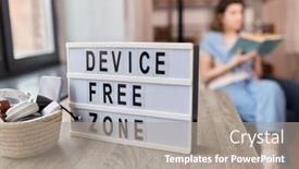  Presentation with digital book - Slides enhanced with digital-detox-and-leisure-concept background and a  colored foreground