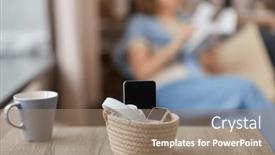  Presentation with digital book - PPT layouts enhanced with digital-detox-and-leisure-concept background and a coral colored foreground