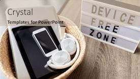  Presentation with detox - Presentation design with digital-detox-and-technology-concept background and a soft green colored foreground