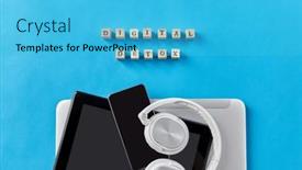  Presentation with stamps - Slide deck consisting of digital-detox-and-technology-concept background and a cyan colored foreground