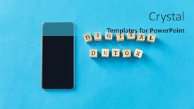  Presentation with stamps - Theme featuring digital-detox-and-technology-concept background and a cyan colored foreground