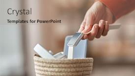  Presentation with detox - Presentation design with digital-detox-and-technology-concept background and a coral colored foreground