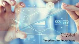  Presentation with transparent screen - Presentation theme having digital display - business technology analytics science background and a light blue colored foreground