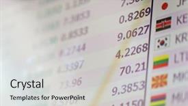  Presentation with digital finance - Colorful slide deck enhanced with digital display with exchange rate backdrop and a  colored foreground