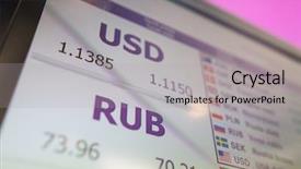  Presentation with exchange rates - PPT theme consisting of digital display with exchange rates background and a light gray colored foreground