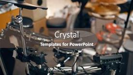  Presentation with drum - PPT layouts enhanced with digital-drum-set-in-music background and a violet colored foreground