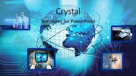  Presentation with earth network - PPT layouts enhanced with digital earth globe internet connection background and a light blue colored foreground